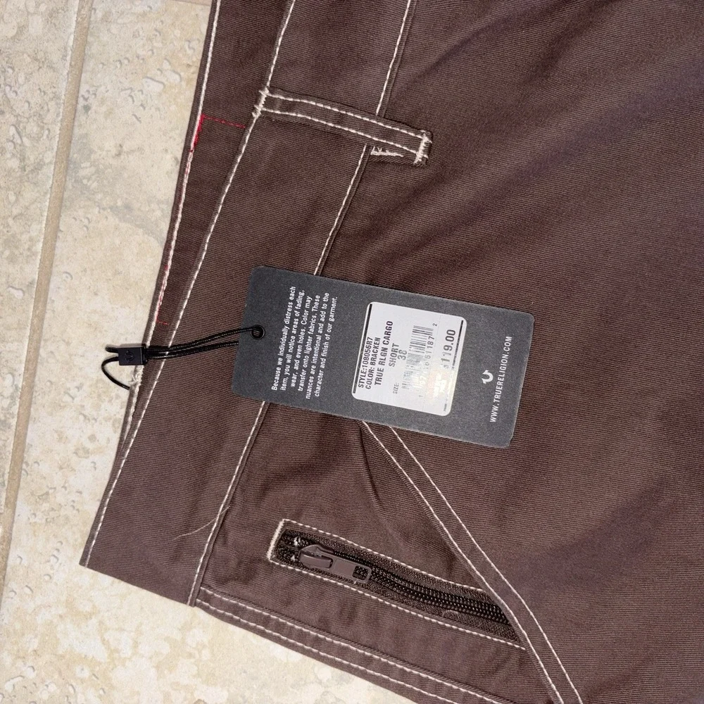 True Religion Men's Cargo Shorts Size 38 Bracken Color New With Tags See Waist